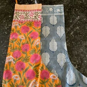 2 French Inspired Fabric Gift Bags Multicolor Perfect For Spring